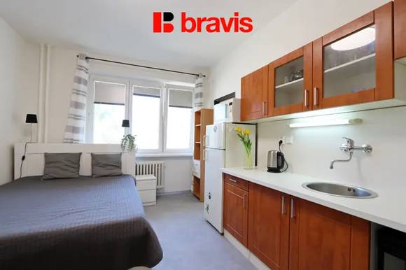 Pronájem útulného bytu 1+kk, Brno - střed, ul. Leitnerova, zařízený, sklep.