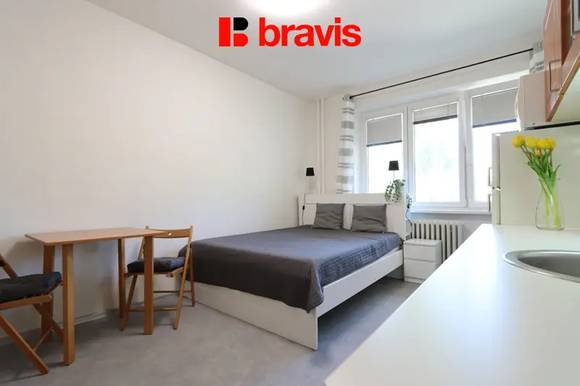 Pronájem útulného bytu 1+kk, Brno - střed, ul. Leitnerova, zařízený, sklep.