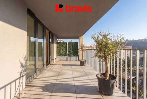 Pronájem bytu 2+kk, Brno - Štýřice, ul. Vídeňská, novostavba, terasa, garážové stání