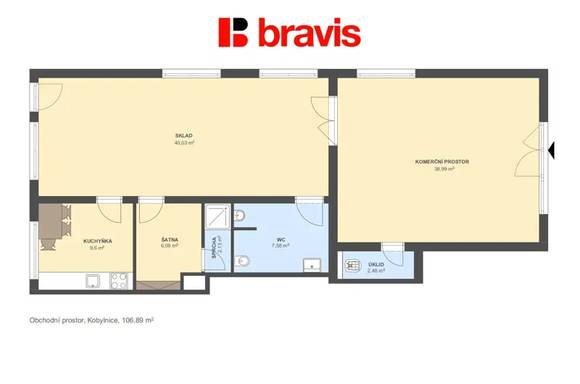 Pronájem obchodních prostor s výlohou, 107 m², Kobylnice, ulice U Řempa