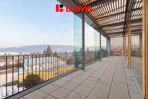 Pronájem bytu 5+kk, Brno - Pisárky, Neumannova ulice, 2 koupelny, terasa, garážové stání v ceně