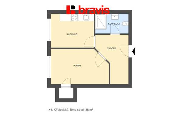 Pronájem bytu 1+1, ulice Křídlovická, Brno - Staré Brno, sklep