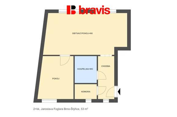 Pronájem bytu 2+kk, Brno - Štýřice, ul. Jaroslava Foglara, zařízené, sklep, parkování