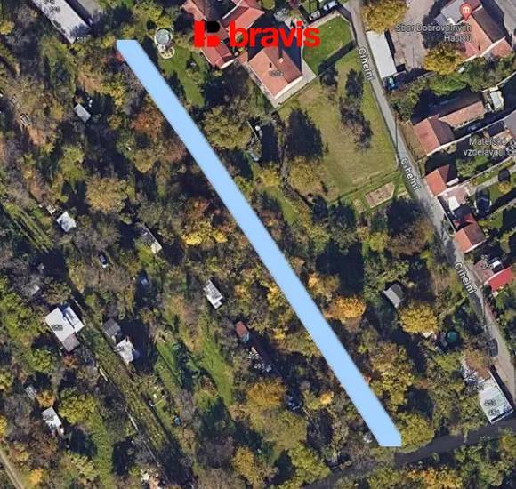 Prodej zahrady, Brno - Obřany, 902 m², klidná lokalita