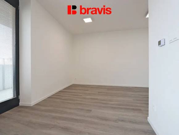 Pronájem pěkného a světlého 1+kk, Brno - Štýřice, ul. Vídeňská, novostavba, terasa, sklep