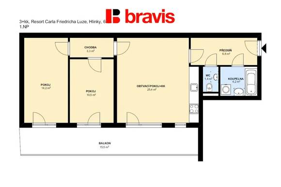 G - Apartment 3 + kk for rent in a new building, in a lucrative part of the city of Brno, Hlinky Street, Brno - Pisárky, air conditioning, parking, balcony, cellar
