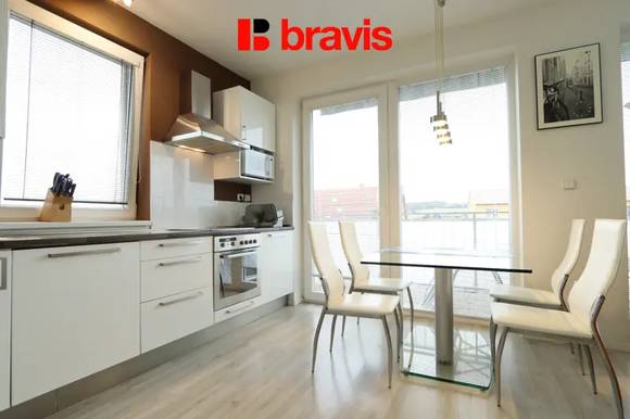 Pronájem moderního zařízeného bytu 2+kk, ulice Modřická, Moravany u Brna, terasa, klimatizace, garáž