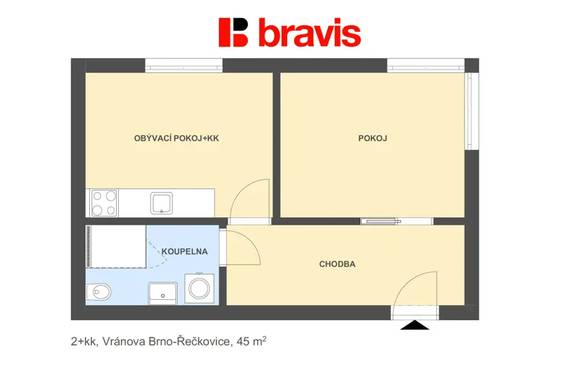 Pronájem nového bytu 2+kk, ul. Vránova, Brno - Řečkovice, zahrada, parkování