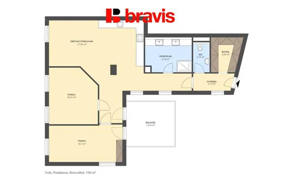 Prodej luxusního apartmánu 3+kk s terasou v AZ Toweru, dvě parkovací stání