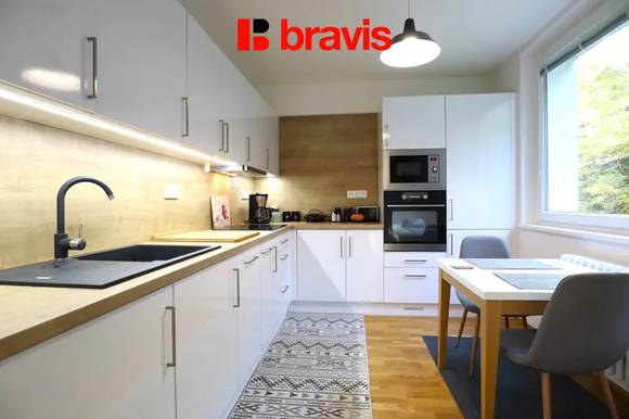 Pronájem bytu 2+1, Brno - Kohoutovice, ulice Borodinova, zařízený, balkon, sklep
