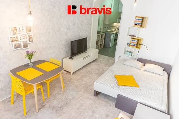 Pronájem bytu 1+1 30 m², Brno - Staré Brno, ulice Křížova - klidný vnitroblok v blízkosti Mendlova náměstí