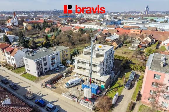 Prodej nadstandardního, moderního bytu 2+kk, 49 m², balkon, sklep, Brno - Horní Heršpice, parkování