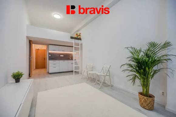 Rent apartment 1+kk, Hudcova street, Brno- Medlánky, sleeping gallery for 2, elevator