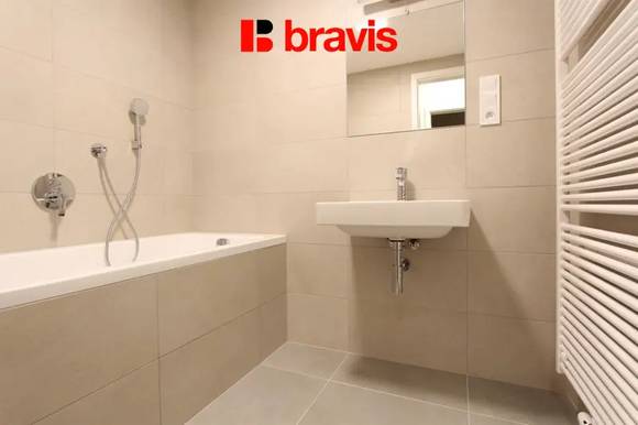 Rent of a luxury new apartment 2+kk, Neumannova Street, Brno - Masaryk District, terrace, garden, air conditioning, dressing room, garage space included in the price