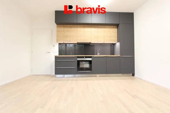 Rent of a luxury new apartment 2+kk, Neumannova Street, Brno - Masaryk District, terrace, garden, air conditioning, dressing room, garage space included in the price