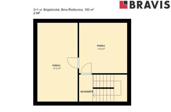 Pronájem 1+1 v domě 3+1 ul. Brigádnická, zařízený, zahrada, sklep, Brno-Řečkovice a Mokrá Hora
