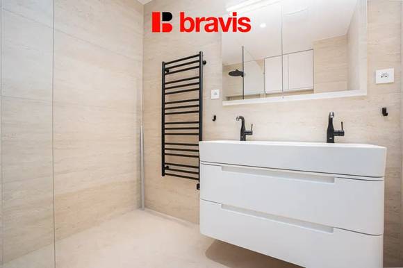 Pronájem bytu 3+kk, Brno - Pisárky, Vinařská ulice, novostavba, klimatizace, terasa, garážové stání