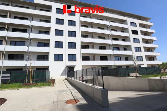 Pronájem novostavby bytu 1+kk 40 m², balkon, sklep, parkovací stání, Brno - Horní Heršpice, ulice Jižní