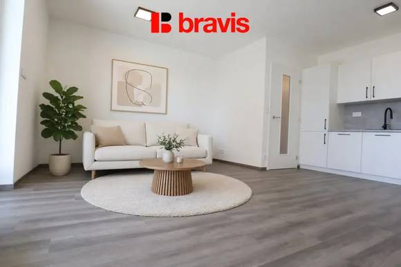 Pronájem novostavby bytu 1+kk 40 m², balkon, sklep, parkovací stání, Brno - Horní Heršpice, ulice Jižní