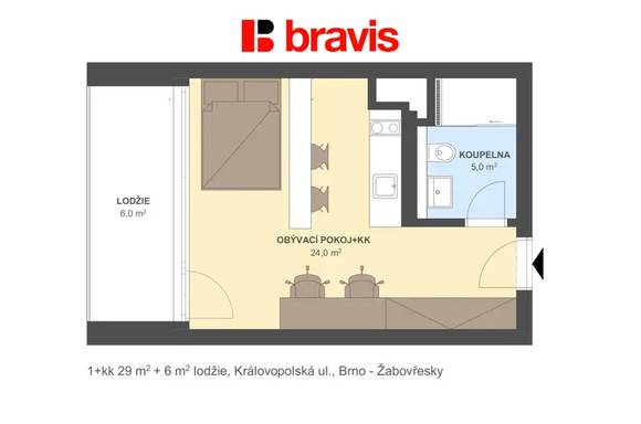 Pronájem bytu 1+kk 35 m², Brno - Žabovřesky, krásný výhled na centrum, chytrá domácnost, klima, wifi, fitness, prádelna