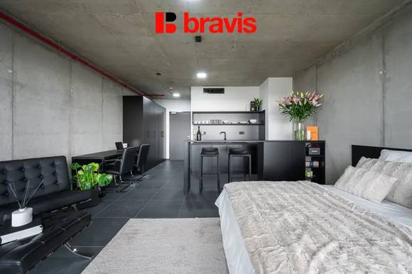 Pronájem bytu 1+kk 35 m², Brno - Žabovřesky, krásný výhled na centrum, chytrá domácnost, klima, wifi, fitness, prádelna