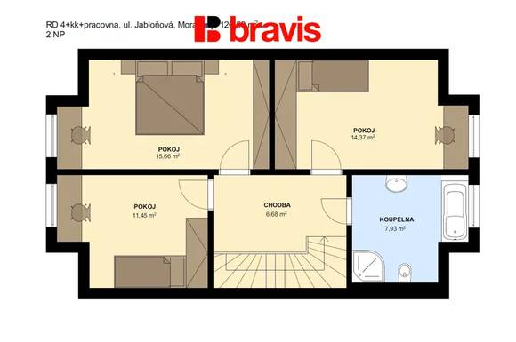 Pronájem rodinného domu 5+kk, ul. Jabloňová, Moravany, Brno-venkov, zahrada, terasa, 2 parkovací místa