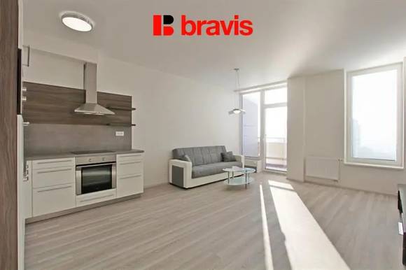Pronájem bytu 1+kk, Brno - Nový Lískovec, ulice Kamínky, balkon, sklep, zařízený