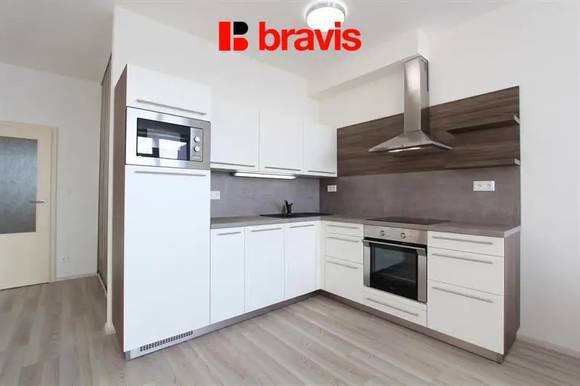 Pronájem bytu 1+kk, Brno - Nový Lískovec, ulice Kamínky, balkon, sklep, zařízený