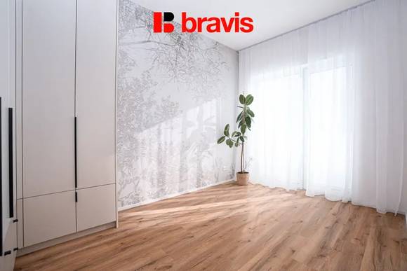 Pronájem bytu 3+kk, Brno - Heršpice, novostavba, částečně zařízené, terasa, ul. Komárovská