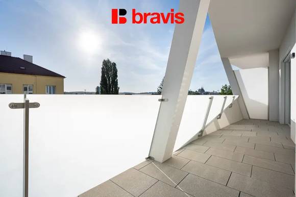 Pronájem bytu 3+kk, Brno - Heršpice, novostavba, částečně zařízené, terasa, ul. Komárovská