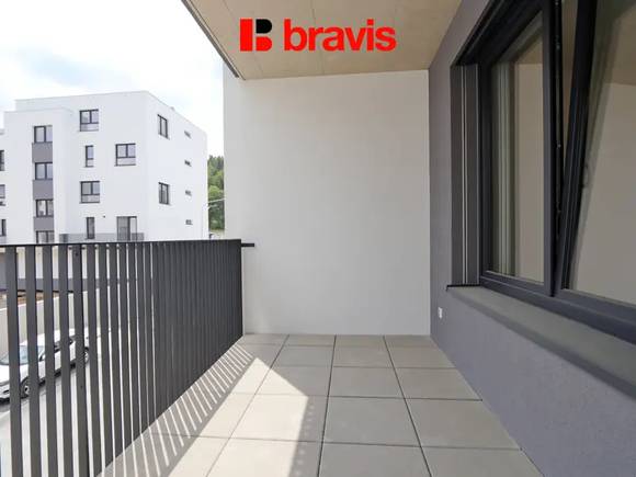 Pronájem bytu 2+kk, Kuřim u Brna, balkon, šatna, sklep, parkování, novostavba
