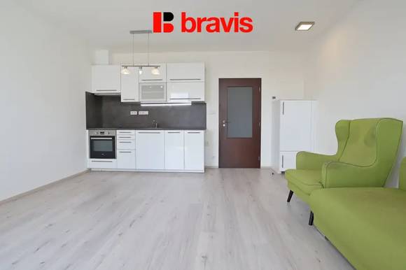 Pronájem bytu 1+kk, Brno - Kamechy, ulice Lišejníková, balkon, sklep