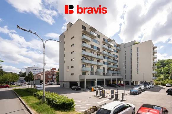 Prodej moderního bytu 2+kk, ul. Poříčí, Brno - Pisárky, rezidence Riverside, sklep, balkon, parkovací stání