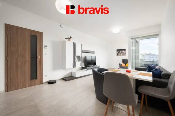 Prodej moderního bytu 2+kk, ul. Poříčí, Brno - Pisárky, rezidence Riverside, sklep, balkon, parkovací stání