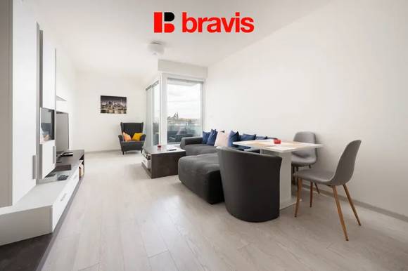 Prodej moderního bytu 2+kk, ul. Poříčí, Brno - Pisárky, rezidence Riverside, sklep, balkon, parkovací stání