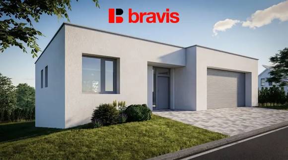 Prodej nedostavěného bungalovu 5+kk s dvojgaráží a terasou, pozemek 551 m² – Bousín, okres Prostějov