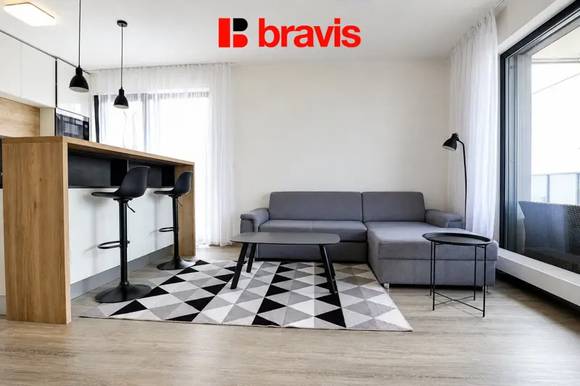 Pronájem bytu 2+kk, ulice Kumpoštova, Brno-Sadová, zařízený, výtah, velká terasa, sklep, garážové stání