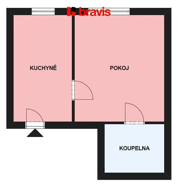 Pronájem pěkného zařízeného bytu 2+kk Brno - Žabovřesky, ul. Doležalova
