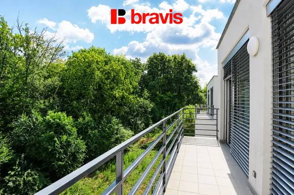 Pronájem bytu 3+kk, Brno - Útěchov, ul. Dlouhé vrchy, terasa, balkón, vyhrazené parkovací stání