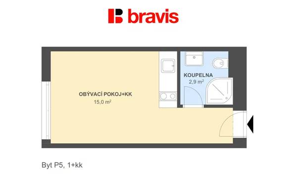 Rent flats 1+KT, 18 m² - Popůvky
