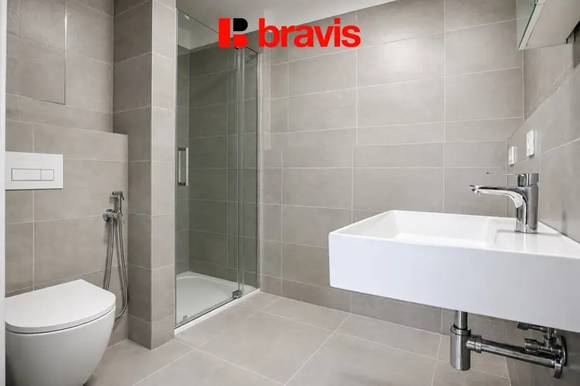 Pronájem bytu 1+kk 38 m² Jižní, Brno - Horní Heršpice, novostavba, balkon, garážové stání