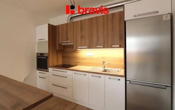 Pronájem bytu 2+kk, Brno - Kamechy, Novodvorská ulice, novostavba, terasa, sklep, klidná lokace