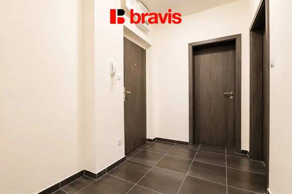 Pronájem bytu 2+kk, Brno - Kamechy, Novodvorská ulice, novostavba, terasa, sklep, klidná lokace