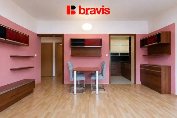 Pronájem bytu 3+kk, Brno - Starý Lískovec, ulice U Leskavy, šatna, částečně zařízený, balkon