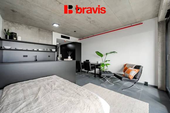 Pronájem 1+kk, Královopolská ul. Brno – Žabovřesky, zařízený, wifi v ceně