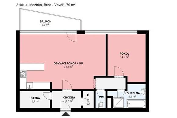 Rent, Flats 2+KT, 87 m² - Brno - Veveří
