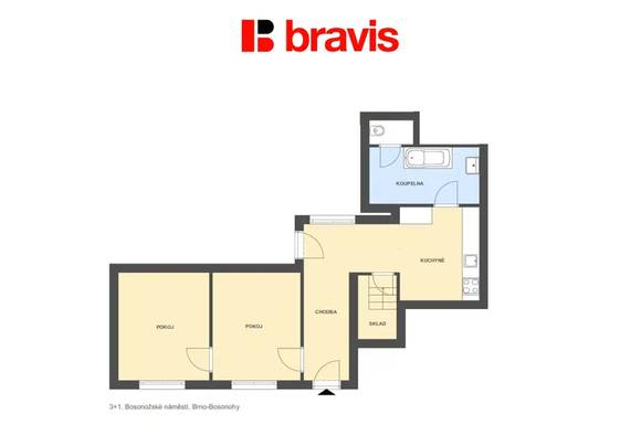 Pronájem bytu 2+1, ul. Bosonožské nám., Brno - Bosonohy, 86 m²